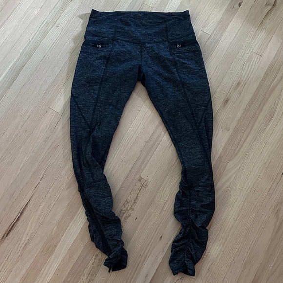 Lululemon Insight Pant Leggings Black Deep Coal Slub Denim Size 8 limited e - Picture 2 of 10